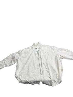 Kahlana Barfield Brown for Target Cream Oversized Button-Down Twill Top Size 3X